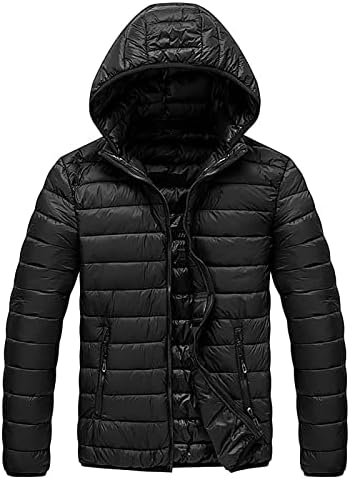 Fsahjkee плус големина puffer јакна мажи, снег палто со тешка категорија редовна атлетска палто јакна со пуфери за надворешна облека за надворешна