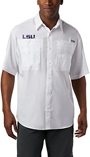 Колумбија NCAA LSU Tigers Машка маичка за кратки ракави Тамиами, 5x -голем голем, ЛСУ - Бело