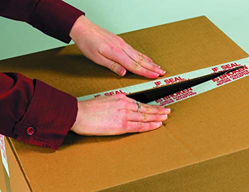 Логика на лента 2 инчи x 110 јарди претходно печатена лента за пакување, „прегледана“, дебелина од 2,2 милји, црвено/бело, 36 пакувања, за пакување, испорака, движење, дом