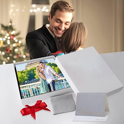 5x5 акрилна рамка за слика 24мм Подебели чисти рамки за магнетна слика со двојна еднострана фото -рамка со кутија за подароци