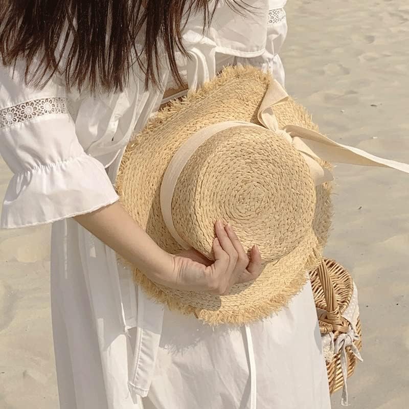 ZSEDP Womenените лето сонце капа лак со лента со лента Панама на отворено за одмор на плажа