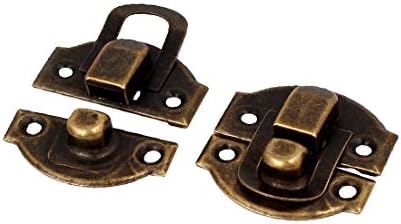 Нова LON0167 Дрво кутија прикажана кутија за заклучување HASP Surealiable Efficticy Lock Huck Hinge Bronze Tone 29x27x6mm 20 парчиња