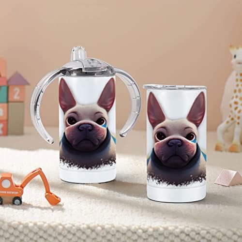 Симпатична француски булдог Сипи Чаша-3Д Куче Бебе Сипи Чаша-Симпатична Куче Сипи Чаша
