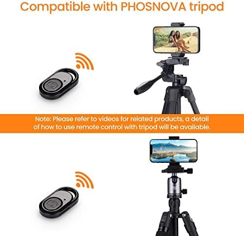 Phosnova безжичен Bluetooth далечински управувач за статив за камера/флексибилен статив/таблет, компатибилен со iPhone/Android,