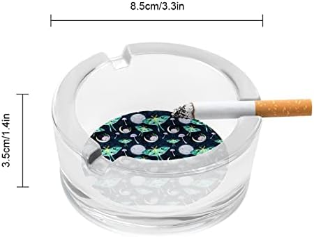 Молци пеперутка со целосен чамци за цигари за цигари класичен круг чисти кристални пепелници