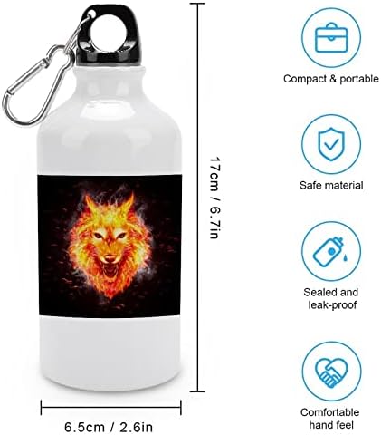 Огнени огнени шишиња со вода од Волк со алуминиум со карабинер, кои можат да се користат за спортско шише за шишиња за велосипеди за кампување