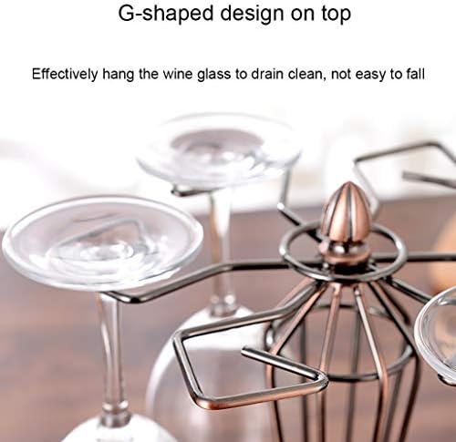 Решетка за стакло од вино, слободен држач за матични софтвер, стаклени закачалки со 6 куки за складирање на домови и бар, уметнички