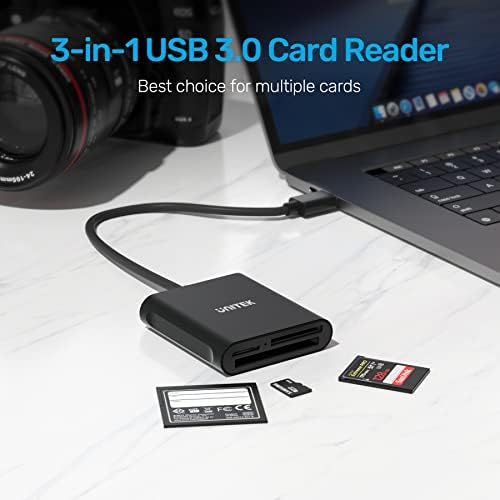 USB Читач На Картички, Unitek 3-Слот USB 3.0 Компактен Читач На Картички, Прочитајте 3 Картички Истовремено, Алуминиумскиот Sd Микро SD