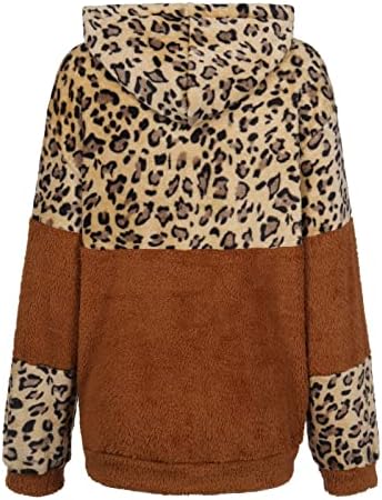 Водмиксиг женски џемпер пулвер леопард печати кадифен џемпер џемпер јакна дами есен зимски долг ракав случај