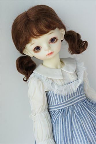 JD426 8-9inch SD Dod Baby Curl Twintail Mohair Doll Wigs