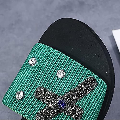 Лизгачки слајдови за жени Леопард Нов летен дијамантски лак за новости за надворешни работи на надворешни папучи Божиќни влечки мажи и жени