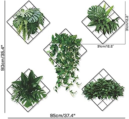 3Д ефект живописни зелени растенија цветни букети вазни мрежни декор за wallидови, винил отстранлив цвет и зелени лисја wallидни