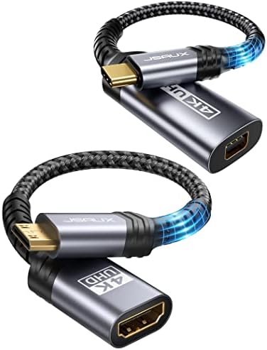 Jsaux USB тип C до Mini DisplayPort адаптер и мини HDMI до HDMI адаптер 4K@60Hz HDR 3D 18Gbps Dolby компатибилен за DSLR, Camcorder,