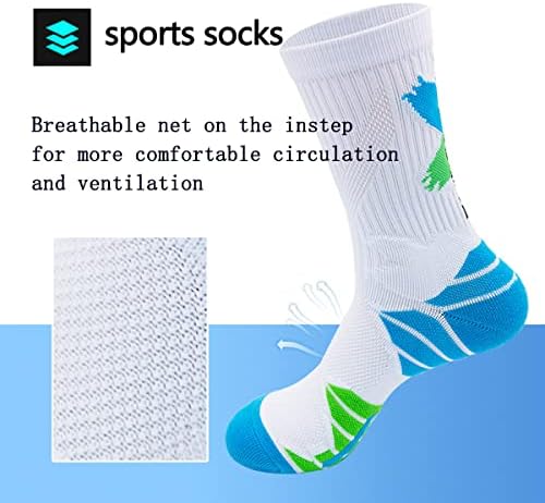 Кошаркарски чорапи на отворено атлетски екипаж чорапи дебела компресија долга спортски чорапи за мажи и жени 4 пакувања