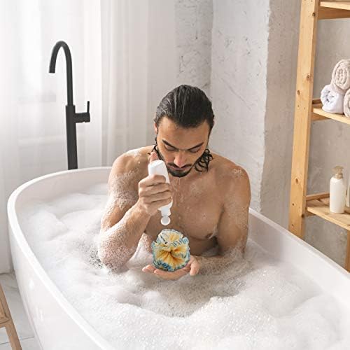 Bleu Bath Exfoliating Body Sclubber Puff Deep Cleaning Turdy Bath Lofah Mesh Sponge во грубо со богати меурчиња за мажи и жени