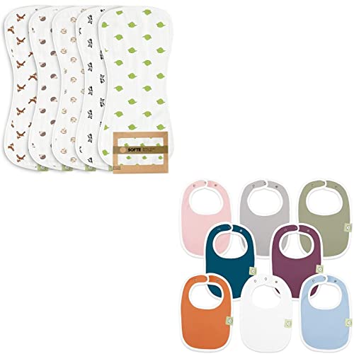 5 -пакувања Муслин бебешки крпи и органски бебиња за бебиња за момчиња и девојчиња - органски бел бамбус памук крпа за памук - 0-24