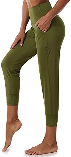 Thermanенски термички јога панталони GDJGTA, со високи половини, контролни руно, обложени хеланки, зимски тренингот, трчање хулахопки со џебови