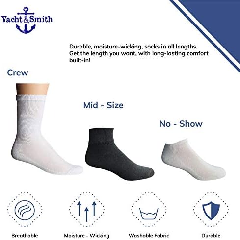 Јахта и Смит 17 инчи Детска детска цевка чорапи, детски памучни цевки чорапи со големина 6-8