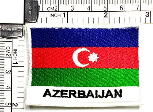 Кленплус 1, 7Х2, 6 ИНЧИ. Знаме На Азербејџан Извезена Лепенка Воено Тактичко Знаме Амблем Униформа Шие Железо На Закрпи Земја