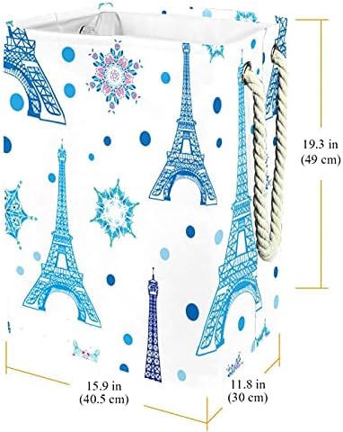 Нехомер Сина Париз Ајфелова Кула Снегулка Големи Перење Попречува Водоотпорен Склопувачки Облека Попречува Кошница За Облека Играчка