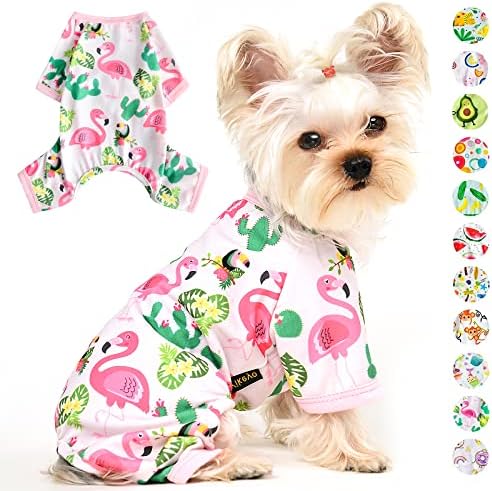 Кучиња пижами за мали кучиња девојче момче пролетно Yorkујорк облека лето кученце pjs меко кучиња за чивахуа, симпатична шема за миленичиња