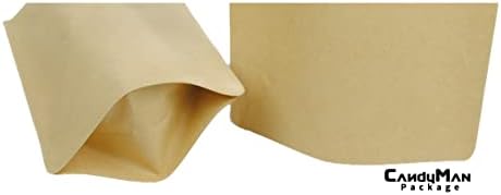Трговија На големо Кендиман Пакет Светлина Крафт Хартија Застане Патент Торбичка За Кафе Грав Со Дегасирање Еднонасочен Вентил