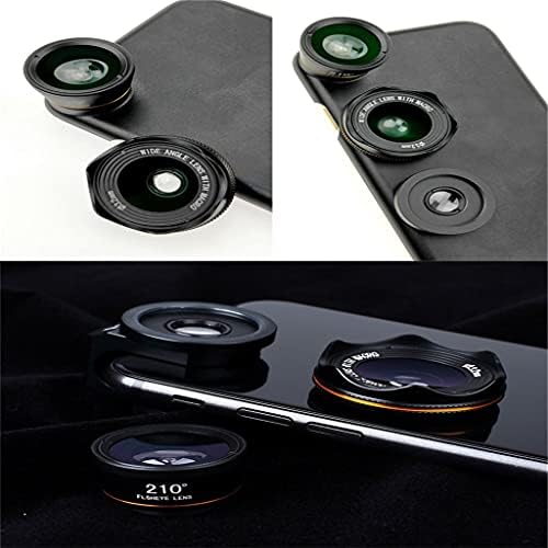 ZLXDP Universal 3 во 1 Комплети за леќи за телефонски фотоапарати 210 степени леќи за очите на риба 0,6x широк агол 15x макро леќи за повеќето