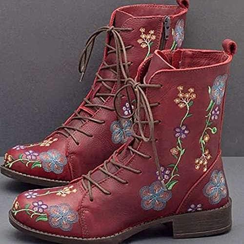Чизми за жени со ниска потпетица гроздобер зимски глуждови чизми зимски кожни чизми борбени чизми чевли невестински партиски фустани чевли