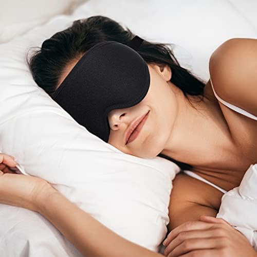 Блокирајте Ја Лесната Маска За Очи За Спиење За Жени Мажи, 3д Контурирани Ноќни Врзани Очи, Дише &засилувач; Мека Покривка За Сенка