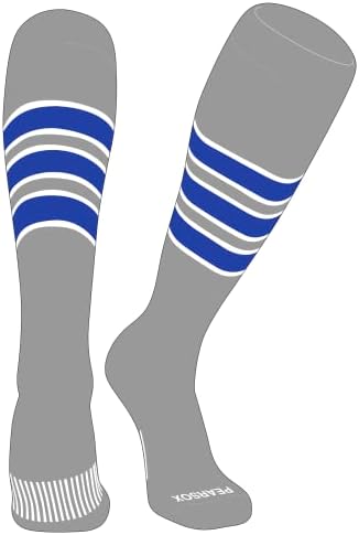 Бејл Сокс шарен шалтер безбол, мекобол, фудбалски чорапи сребро, бело, кралско