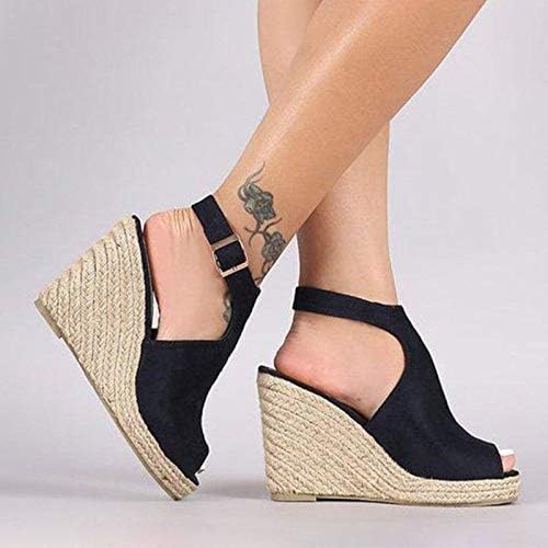 Чисти сандали за жени дами модни цврсти клинови случајни каишки за токи римски чевли сандали снежни топки за жени