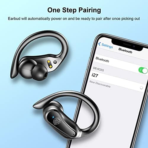 Безжична Слушалка За Слушалки Rulefiss Bluetooth 5.3 Слушалки Со Двоен LED Дигитален Дисплеј 42 часа Playteme, Ip7 Супер Водоотпорни Слушалки За Трчање Со Слушалки За Уши Стерео Звук