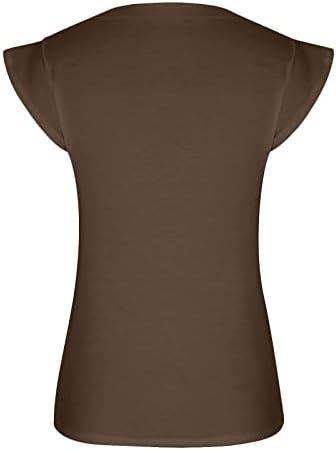 Letulенски летни врвни обични цврсти бои блузи квадратни вратот Кратки ракави Туника на врвови за хеланки Обични маици
