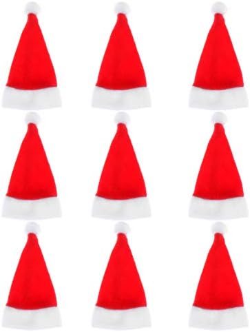 Амосфун Божиќна Декорација 9 Парчиња Едноставни Божиќни Капи На Дедо Мраз Вилушки Торбички Торби За Држачи За Садови Торби За Прибор За Јадење