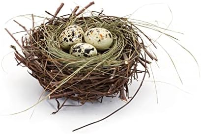 Мелроус гнездо со јајца од пена, дијаметар од 6 инчи, декоративен велигденски акцент, постелнини за мали животни, пена