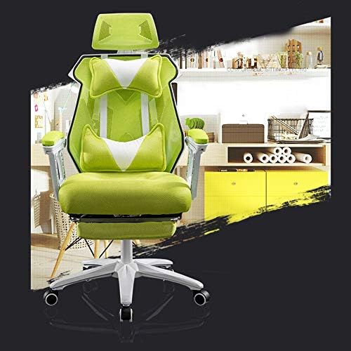 Канцелариски стол за игри со трки со трки со лумбална поддршка за масажа, ергономска 360 ° вртење на стол за прилагодување на бирото,