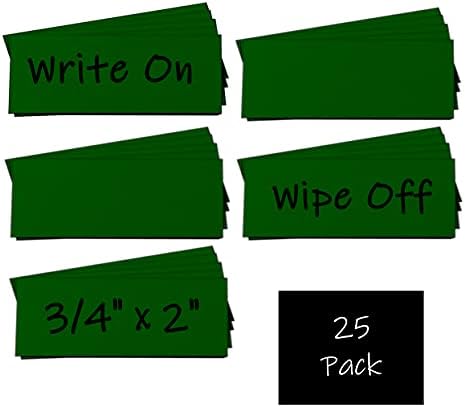 Magna Visual 3/4 x 2 Зелена пред-пресечена Напишете на избришете ги магнетните ленти 25 пакувања