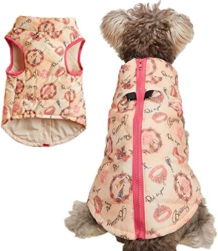 Jecikelon Мало куче Зимско палто Виндосформ, топло кутре јакна од страна на кучиња, огноотпорен елек со Д-прстен