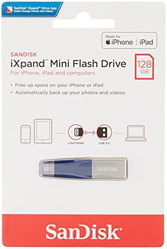 SANDISK 128GB USB 3.0 iXpand Мини Флеш Диск Со Молња Конектор за iPhones, iPads &засилувач; Компјутери Сина