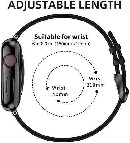 Tobfit Тенок Кожен Бенд за Apple Watch Bands 38mm 40mm 41mm 42mm 44mm 45mm, Вистински Врвни Житни Кравји Кожни Жени iWatch Бендови
