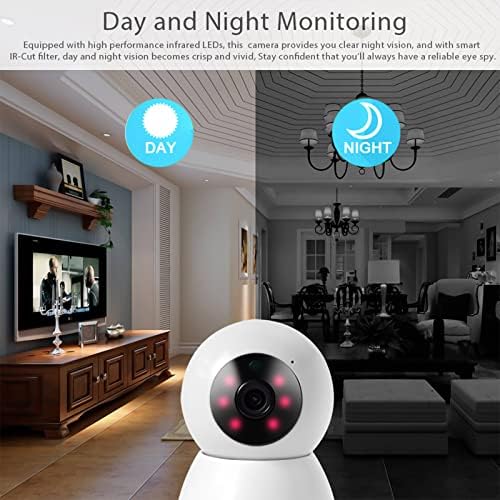 1080P HD Безжични Камери За Домашна Безбедност, Безбедносна Камера За Откривање Движење Безжична Надворешна, 2.4 GHz WiFi 360° Безбедносна