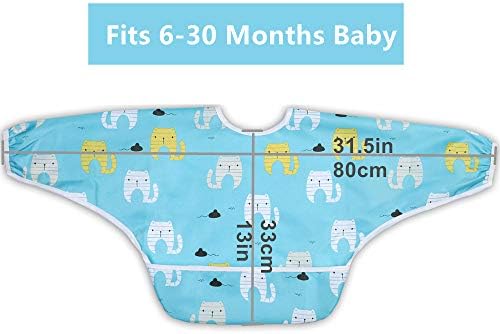 Норинори ракав бебешки биб-бибс-столб/новороденчиња/смок биб, водоотпорен, мек, 6-36 месеци