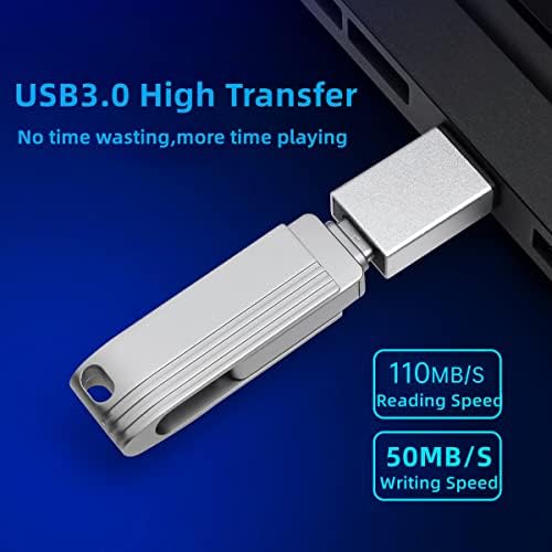 128gb Двојна USB3.0 Флеш Диск за iOS, 3 во 1 Ultra USB C Меморија Стап Диск, Со Голема Брзина Трансфер Палецот Диск, USB C