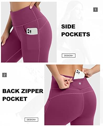 Iuga Fleece ги постави панталоните за јога со џебови за жени термички панталони за бутари