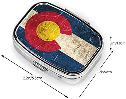 Гроздобер Колорадо знаме плоштад мини пилула кутија Пријателска преносна компактна таблета со огледало