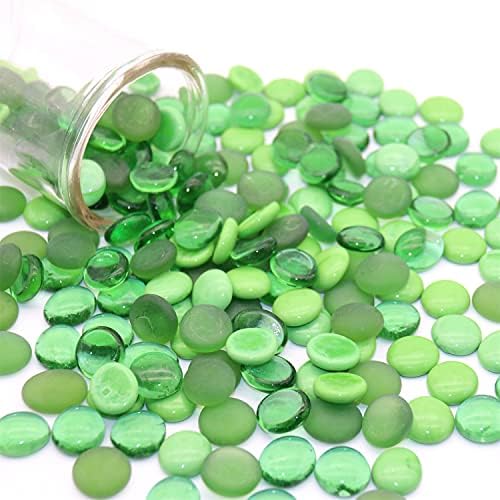 Зелена мешавина со рамни стаклени мермери за вазни, најголемиот дел од 17 lb декоративни мониста за вазни полнила, занаети, распрскувач