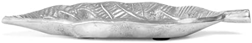 Црвена копродукција 9 ”Декоративен алуминиум со долги лисја во облик на сад за садови, античко сребро