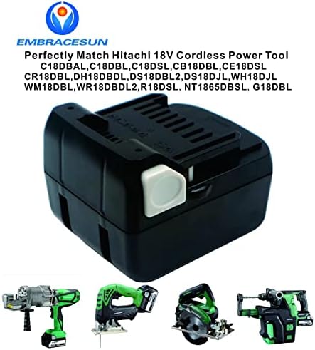 Embracesun 4000mAh 18650 банка за напојување HIT18D Li-Ion батерија 18V замена за Hitach 18V батерија 330067 330068 330139 330557