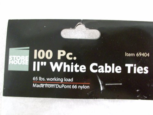 Продавница 100 парчиња 11 Бели кабелски врски 69404
