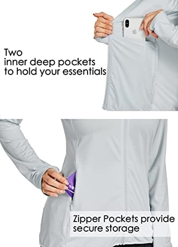 Вилит женски кошули со долги ракави UPF 50+ јакна за заштита од сонце SPF кошули кои трчаат пешачење атлетска УВ -јакна лесна тежина